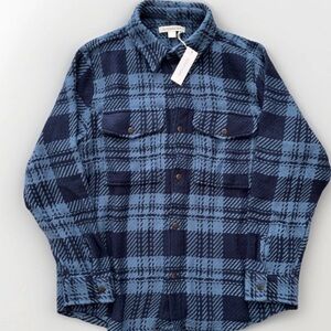 Outerknown Cloud Weave Long Sleeve
Flannel Shirt Blue Plaid Mens Medium Sea
Mist